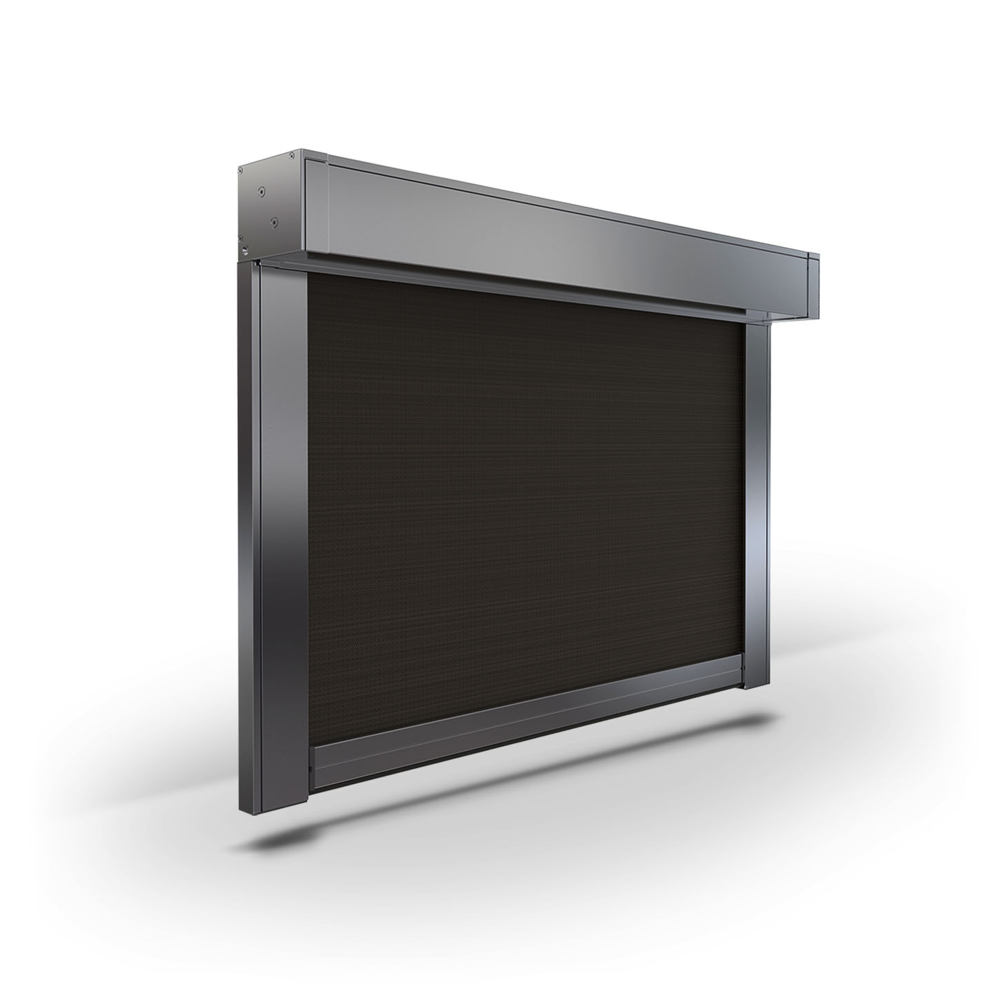Zipscreen fully enclosed cassette channel guide blind in black
